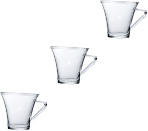 Alipis 3stücke Transparentes Espresso- Mit Griff Praktische Kaffeetasse Für Zuhause Büro Und Cafés Für Espresso Latte Und Und Gesundheitlich Unbedenklich