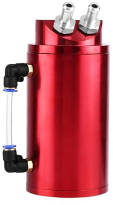 Serbatoio di Raccolta Olio Universale in Alluminio per Auto, Serbatoio di Sfiato, Serbatoio Rosso, Raccordi 10 X 15 Mm, Rimuove i Vapori D'olio in Eccesso, Migliora Le