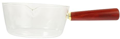 OKUMEYR Glass Milk Pot Spout Handle Saucepan Nonstick Saucepan Clean