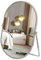 Hosoncovy Desktop Mirror with Stand Metal Frame Vanity Mirror Makeup Mirror Tabletop Mirror with Stand Free Standing Bathroom Mirror Bedroom Mirror Full Length (Silver, Oval)