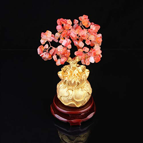 ABOOFAN Geldbaum Kristall-Ornament Bonsai-Stil Reichtum Dekoration Für Zuhause Büro Mit Sockel s Achatkristall Feng Shui Statue Schmuck