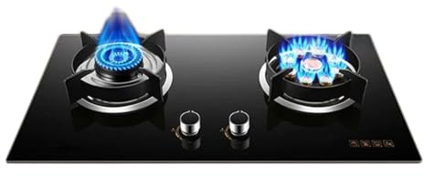 Portable Double Burner, Black Tempered Glass Cast Iron Pot Holder Black Glass Freestanding Tabletop For Home Kitchen Camping Garden Dining(NG)