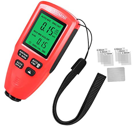 GARVALON Digital Paint Thickness Gauge, Abs High-strength Shell Coating Thickness Meter, Portable Handheld Tool, for Paint and Enamel for Manufacturing Workshops