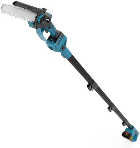2-In-1 KettensäGe Und Hochentaster Akku FüR Makita 18v, Mit 2×4.0ah Akku, VerläNgerungsstange Bis 4.2m, BüRstenloser Motor, Elektro Hochentaster AstsäGe FüR Baumzweige, Holzschneiden