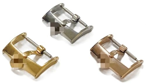 Cinturino Di Ricambio Fibbia，Fibbia Orologio Guarda Accessori Banda 12mm 14mm 16mm 18mm 20mm for Omega Seamaster Strap Guarda Uomo Pin Assicurazione Fibbia Acciaio inossidabile Chiusura(Rose Gold 20mm