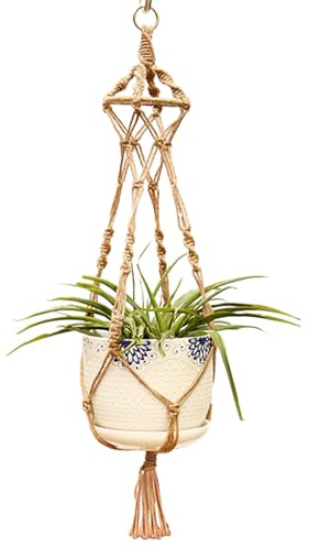 ABBITIBITS PARA MACRAMÉ - Cuerda TELOVÉ MANo-RESISTENTE, Portaplantas de suspensión Boho | Soporte elegante para colgar para jarrones, colgar al aire libre, Florker colgante en S