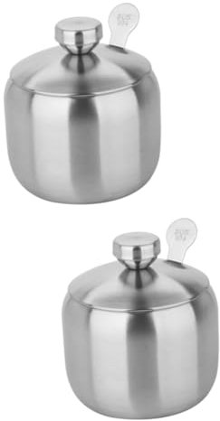 VILLCASE 2 Pezzi Contenitore per Spezie Acciaio Inox da Design Contenitore Multifunzionale per Condimenti per Cucina e Conservazione Spezie