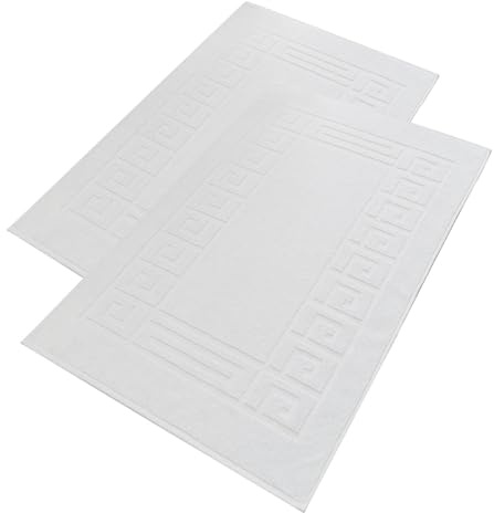 nice homeit 2er Set Badematte aus 100% Baumwolle Schwamm - Hochwertige Badematte - Extra Weich, saugfähig und maschinenwaschbar - Hergestellt in Italien (Weiß, 60 x 90 cm)