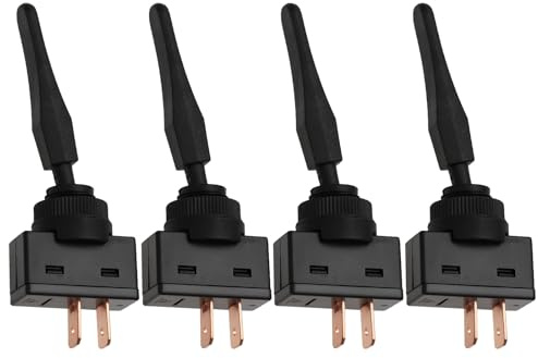 eMagTech Lot de 4 interrupteurs à bascule à 2 broches ASW-13-101 ASW-13-101L M12 x 0,75 mm pour voiture et moto