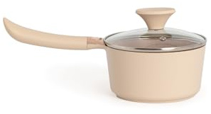 CREATE/SAUCEPAN STUDIO/Cazo de aluminio fundido con revestimiento cerámico arena/Tapa transparente, Ø160 cm, capacidad 1,4L, para todo tipo de cocinas, antiadherente, resistente, libre de PFOA