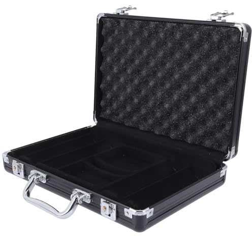 FIXOSHEE Black Type Round Corner Chip Box Poker Chip Storage Case Cards and Dice