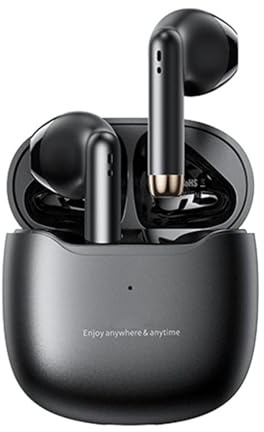 Xmenha Noir Écouteurs sans Fil Bluetooth 5.3 avec Microphone Réduction du Bruit, écouteurs Bluetooth HiFi Stéréo Son, écouteurs sans Fil TWS avec étui de Chargement pour iPhone Android