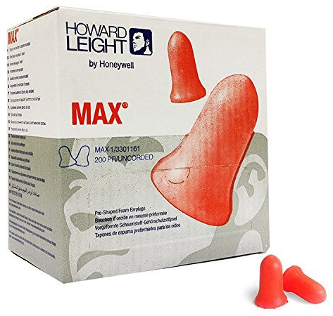 Howard Leight MAX Weichschaum Ohne Kordel Earplugs NRR 33dB 200 Paar