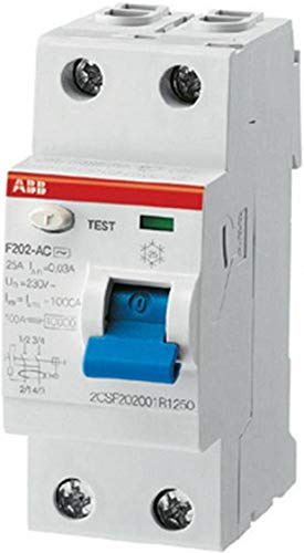 ABB F202 A-63/0.03 Fehlerstrom-Schutzschalter F200-2P 30mA 63A Typ A | RCCB bieten Personen- und Sachschutz sowie einen Schutz vor elektrisch gezündeten Bränden 2CSF202101R1630