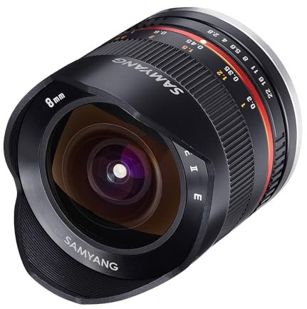 Samyang CSC-Mirrorless - Objetivo fotográfico para Fuji X (8 mm, F2.8 II UMC, ojo de pez), negro
