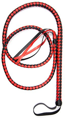boowhol Mujer Hombre látigo larga Kournikova piel fesseln Bondage S & M Sex juguete flogger para adultos de 190 cm, rojo/negro