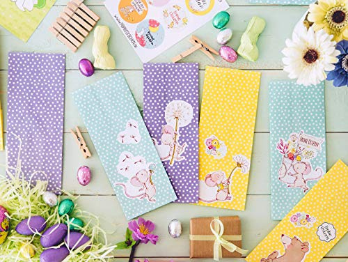 Papierdrachen 12 Osternester für Kinder und Erwachsene - DIY Osterkörbchen zu Ostern - Motiv Bären und Mäuse - Ostergeschenke für Kinder - Set 7