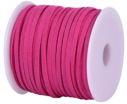 DonDon Cordino Velours Velluto 3 mm Fai da Te Rotolo da 30 Metri - Rosa