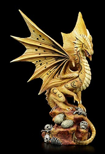 Unknown Dragon Fantasy Figure - Adult Desert Dragon Motif by Anne Stokes | Fantastic Creature and Gothic Figurine Hand Painted with Gift Box Height 28 cm