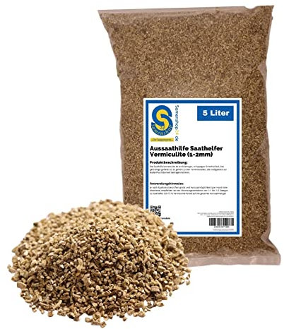 Vermiculite 5L – Besonders Fein 1–2 mm | Für Aussaat, Keimlinge & Jungpflanzen | Keimfrei & pH-neutral | Saathelfer zur Bodenverbesserung, lockert & speichert Wasser