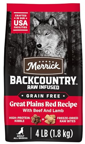 Merrick Backcountry Dry Dog Food Great Plains Red Recipe 4 lb Bag