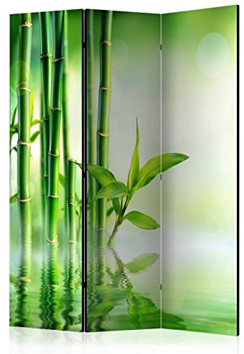 murando - Paravento Decorativo Monofacciale Natura 135x172 cm 3 Pannelli Divisori - Stampa su un Lato su Tela in TNT - Separe Divisorio per la Casa Simpatici Legno - Bambù b-B-0149-z-b
