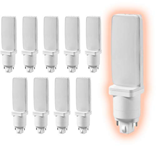 GoodBulb 18-Watt Replacement Horizontal LED Plug-in Light Bulbs | Hybrid 2 Pin G24D Base 3500K Soft White Color | High Output 1100 Lumens | 120° Beam LED PL Light Bulbs | Pack of 10 Bulbs