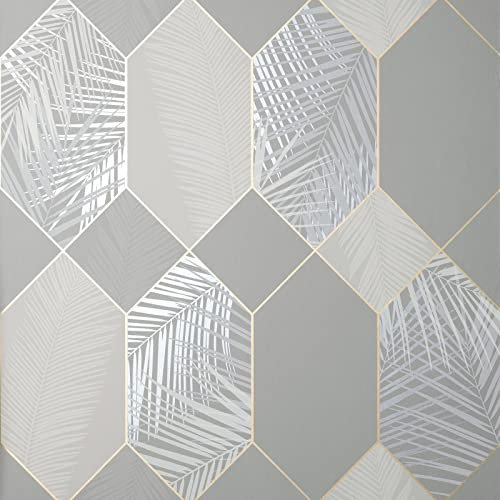 Fine Decor UK Miami 2021 Tropical GEO Grey