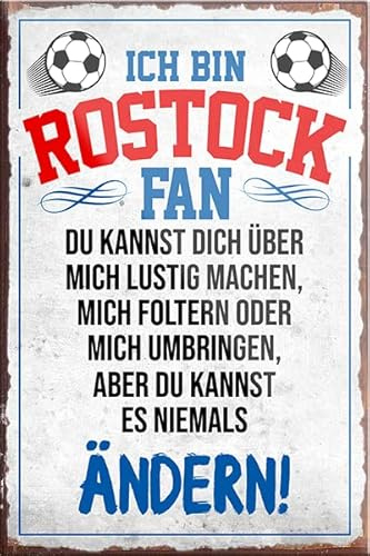 schilderkreis24 – Fußball Magnet “Rostock Fan“ Deko Kühlschrankmagnet Artikel Sport Verein Geschenkidee Club Weihnachten Fußball Fan Liebhaber Begeisterte 9x6 cm