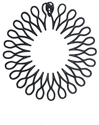 Suoirblss 10 Stück elastische Haarkämme aus Kunststoff, für Damen, Haarspangen, Zahn-Stirnband, modisch, dehnbar, Kreis, flexible Kammzähne, Stirnband (schwarz)