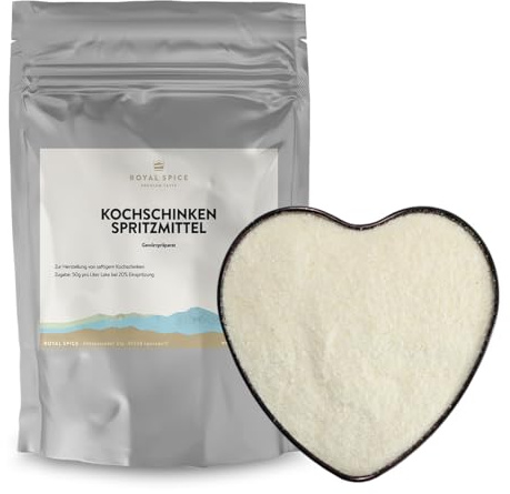 Royal Spice Schinken Spritzmittel 200g - Mit der Komplettmischung im Handumdrehen zum selbstgemachten Kochschinken - Saftigkeit, zarter Biss & stabiles Fleischrot wie vom Metzger