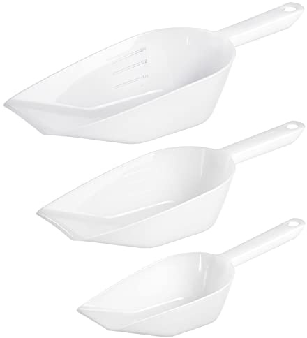 Westmark Back-/Abwiege-/Abfüllschaufeln, 3 Stück, Füllvolumen: je 1x 450 ml, 800 ml und 1400 ml, Kunststoff, Halvar, Weiß, 909922E6