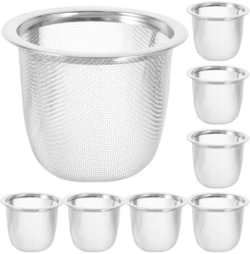 Operitacx Filtro de Té de Acero Inoxidable: 8Pcs Inserto de Malla de Reemplazo de Tetera de Metal para Fabricantes de Té de Café Cerveceros de Café 5. 8 * 4 Cm