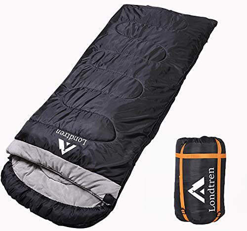 Londtren Grand Sac de Couchage 0 degré pour Adultes par Temps Froid, Sac de Couchage Camping Hiver sous zéro 20 15 Flanelle Grande et Grande Taille XXL