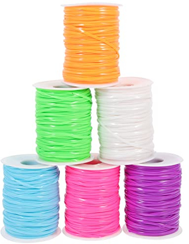 Ciieeo 6rollen PVC-schnüre Zum Basteln Von Schlüsselbändern Dekorativen Schlüsselbändern Und DIY-bastelarbeiten Geflochtene Schnürkordel Bastelband Bunte Schnur Für Hochzeitsfeiern Und Ku