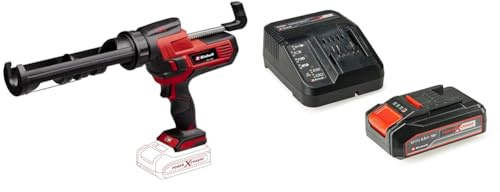 Einhell Pistolet à cartouche sans fil TE-SG 18/10 Li-Solo Power X-Change (18 V, pour cartouches 310 ml, force de poussée max. de 2 000 N, vitesse réglable) avec chargeur et batterie 2,5Ah