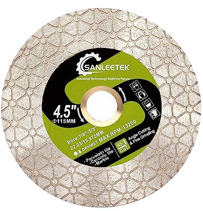 SANLEETEK Disque Diamant Carrelage 115mm Lame Design Triangulaire pour Carreaux de Céramique Porcelaine Marbre Pierre Artificielle Quartz