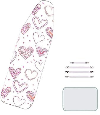 BLEDD Doppel-Bügelbrettbezug mit 4 Clips und Anti-Bellenmatte, 160 x 60 cm (für Bügelbretter mit einer Länge von 145 bis 155 cm, Breite von 45 bis 55 cm)