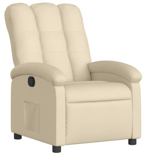 vidaXL Reclinerfåtölj gräddvit tyg, liggfåtölj, fåtölj, justerbar fåtölj, liggfåtöljer, fåtöljer, justerbara fåtöljer, lutningsbar fåtölj