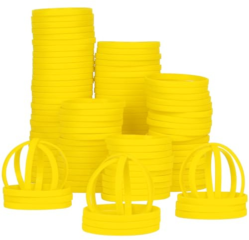 LVNRIDS 100 st gummiarmband silikonarmband 20 cm längd sport elastiskt armband armband storpack gåvor för män kvinnor lärare student fest gul