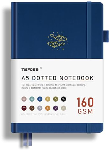 TIEFOSSI Quaderno a Punti Bullet, Carta Spessa Anti-sbavature da 160GSM, Quaderno a Punti delle Costellazioni, Pisces Journal per Donne, 256 Pagine a Griglia Numerate