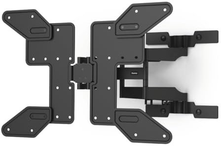Hama Supporto da parete per TV orientabile, inclinabile, sottile (supporto per TV da 37 – 90 pollici, VESA 100 x 100 fino a VESA 600 x 400, fino a 50 kg, 2 bracci estraibili OLED ottimizzati, tasselli