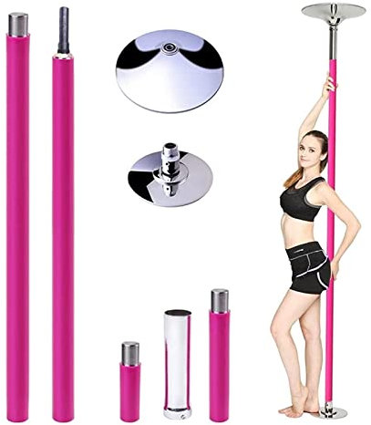 Tanzstange, professionelle tragbare Stripper-Stange für zu Hause, 360 ° drehendes/statisches Tanzen, verdicktes Silikon-Stripperstangen-Set, höhenverstellbarer, solider Anschluss, Pole Dance Tube