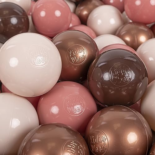 KiddyMoon Balles Colorées Pastel Colorées Only Pastel Plastique ∅7Cm pour Piscine Enfant Bébé Fabriqué en EU