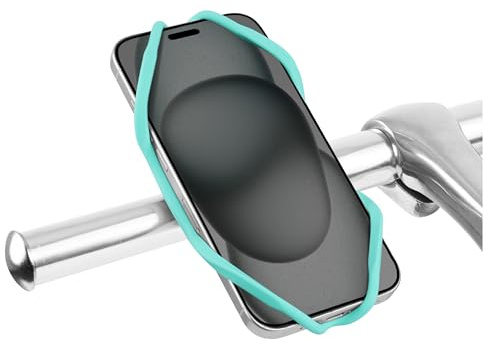 Bone Handyhalterung Fahrrad Bike Tie 5 Lenker – Silicone Stoßdämpfung, Universelle Halterung für Smartphones 4,7-7,2, iPhone 17 16 15 Rennrad, Mountainbike, Kinderwagen – Türkis