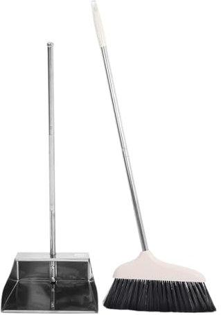 Baluue 1set Handle Dust Pan and Broom Kit for Easy Floor Cleaning Dustpan with No-bend Design for Use Efficient Dust Removal Narrow Spaces