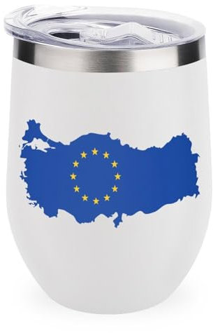 Turchia UE divertente bicchiere da vino con coperchio in acciaio inox tazza da caffè da viaggio tazza isolata 12 once