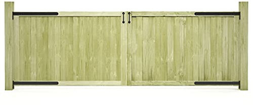 Xichuzi Puertas de Valla Madera 2 uds, Puertas Metalicas Exterior, Puerta Jardin, Valla De Jardin, Puerta De Jardín, de Pino impregnada 300x100 cm