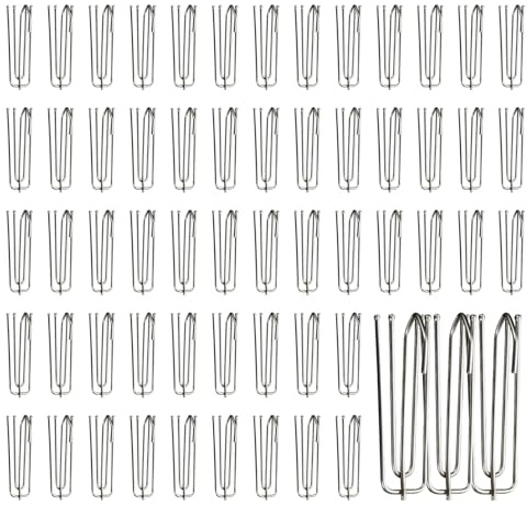 NUUOTP 60 Stück Gardinenhaken Metall Vorhanghaken aus Edelstahl Edelstahl Gardinenhaken 4 Zinken Pinch Vorhang Falte Haken Faltenhaken Metall Vorhang Haken für Gardinen und Vorhangringe Schienen