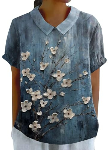 Cocila Tops Estivi Donna in Saldo Blusa Cotone Lino Donna XXL Camicia Verde Menta Azzurro Rossa Seta T Shirts Bianca Basic Maglietta Intima Maglia Maniche Corte Aderente Gialla Giallo Fluo Bambina